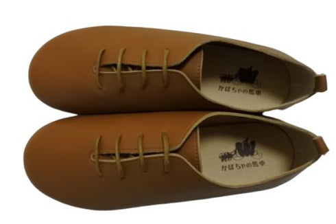 【かぼちゃの馬車CA-150 キャメル】ころんと靴紐シューズ